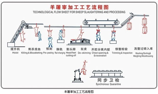 羊屠宰加工工艺流程图
